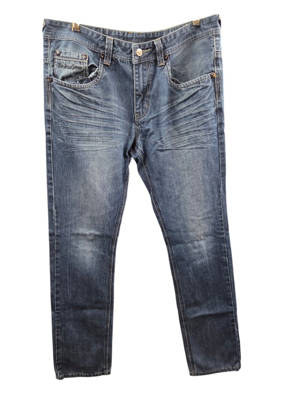 Parasuco men's denim jeans 33 x 32 straight leg whisker pattern WF9386 Y2K
